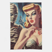 Vintage Mummy Girl Geschirrtuch (Vertikal)