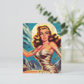 Vintage Mummy Girl Postkarte (Stehend Vorderseite)