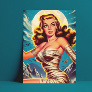 Vintage Mummy Girl Postkarte