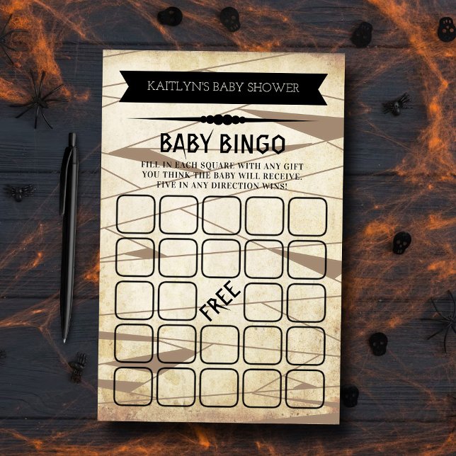 Vintage Mummy | Halloween Baby Shower Bingo (Von Creator hochgeladen)