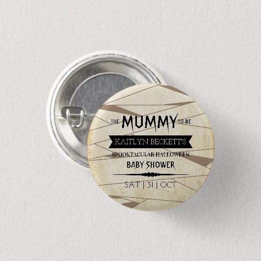 Vintage Mummy | Halloween-Kinderdusche Button (Vorne & Hinten)