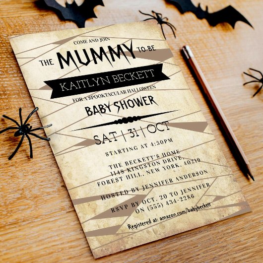 Vintage Mummy | Halloween-Kinderdusche Einladung
