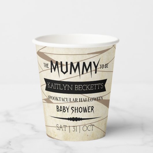 Vintage Mummy | Halloween-Kinderdusche Pappbecher (Vorderseite)