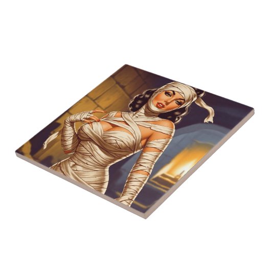 Vintage Mummy Pin-up Fliese (Seite)