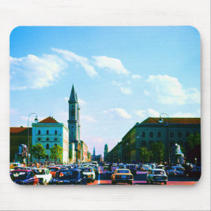 Vintage Münchner Ludwigstraße Mousepad