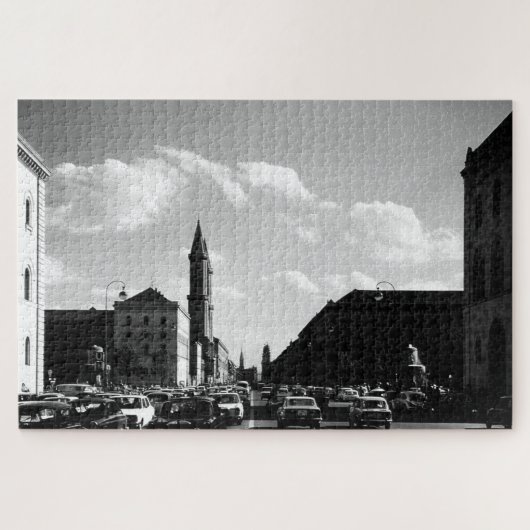 Vintage Münchner Ludwigstraße Puzzle (Horizontal)
