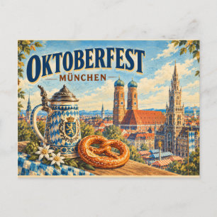 Vintage Münchner Oktoberfest-Reisepostkarte Feiertagspostkarte