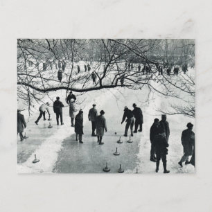 Vintage Munich, winter, Games on the ice Postkarte