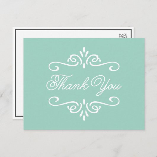 Vintage Münzgrün | Abschluss Vielen Dank Postkarte (Vorne/Hinten)