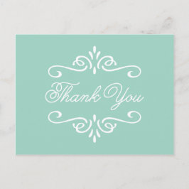 Vintage Münzgrün | Abschluss Vielen Dank Postkarte