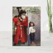 Vintage Murderous Santa Christmas Card Feiertagskarte (Vorderseite)