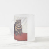 Vintage mürrische Katze Mattglastasse (Vorderseite Links)