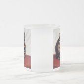 Vintage mürrische Katze Mattglastasse (Mittel)