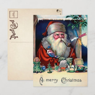 Vintage mürrischer Weihnachtsmann Weihnachts-Postk Postkarte