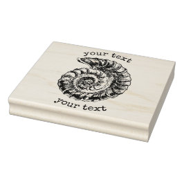 Vintage Muschel des Nautischen Spiralsees mit benu Gummistempel