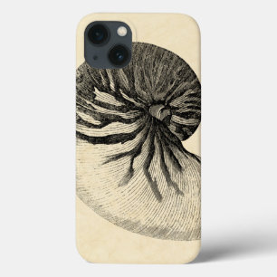 Vintage Muschel Schwarz/Weiß iPhone 13 Hülle