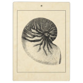 Vintage Muschel Schwarz/Weiß Klemmbrett (Rückseite)