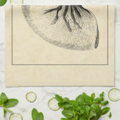 Vintage Muschel Schwarz/Weiß Küchentuch (Gefaltet)