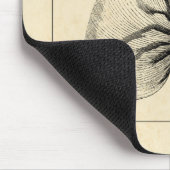 Vintage Muschel Schwarz/Weiß Mousepad (Ecke)