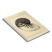 Vintage Muschel Schwarz/Weiß Notizblock (Rechte Seite)