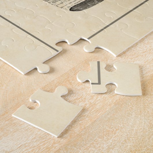 Vintage Muschel Schwarz/Weiß Puzzle (Seite)