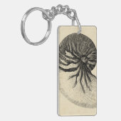 Vintage Muschel Schwarz/Weiß Schlüsselanhänger (Vorderseite links)