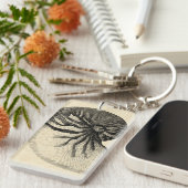 Vintage Muschel Schwarz/Weiß Schlüsselanhänger (Vorderseite rechts)