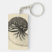 Vintage Muschel Schwarz/Weiß Schlüsselanhänger (Rückseite)