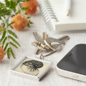 Vintage Muschel Schwarz/Weiß Schlüsselanhänger (Seite)