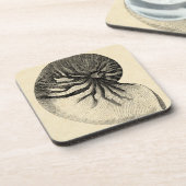 Vintage Muschel Schwarz/Weiß Untersetzer (Linke Seite)