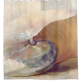 Vintage Muschelmalerei, Minimalistisches Beach Hou Duschvorhang