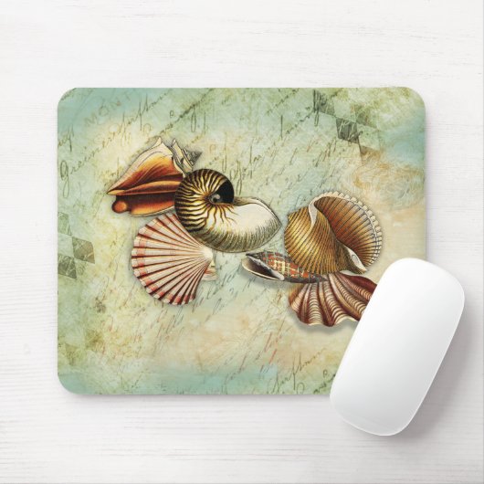 Vintage Muscheln Dekoupage Tissue Paper Mousepad (Mit Mouse)