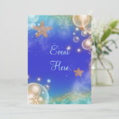 Vintage Muscheln Einladung (Stehend Vorderseite)