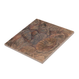 Vintage Muscheln Ocean Beach Brown Nautic Fliese