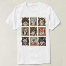 Vintage-Museumswand, lustige Corgi-Hundeporträts