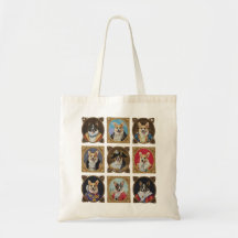 Vintage-Museumswand, lustige Corgi-Hundeporträts