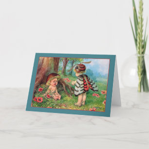 Vintage Mushroom Butterfly-Kinderkarte Karte