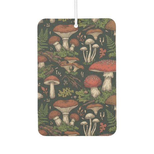 Vintage Mushroom Forest Botanical Autolufterfrischer (Vorderseite)
