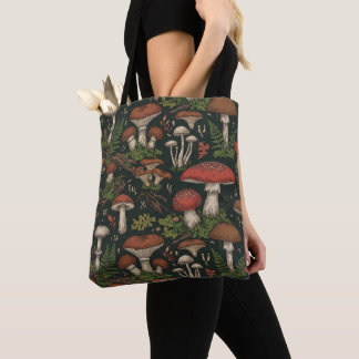 Vintage Mushroom Forest Botanical Tasche