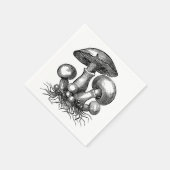 Vintage Mushroom-Illustration Serviette (Ecke)