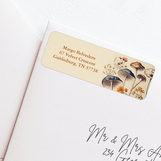 Vintage Mushroom-Naturalist-Adresse