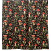 Vintage Mushroom Shower Curtain Nature Inspired Duschvorhang (Vorderseite)