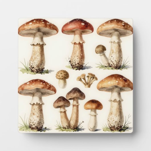 Vintage Mushroom Toadstool Botanical Fungi  Fotoplatte (Vorderseite)