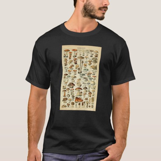 Vintage Mushrooms Botanical Scientific Illustratio T-Shirt (Vorderseite)