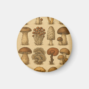 Vintage Mushrooms Magnet
