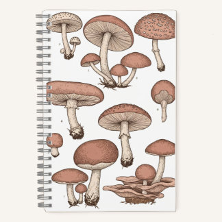 Vintage Mushrooms Notebook Notizblock