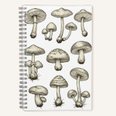 Vintage Mushrooms Notebook Notizblock (Vorderseite)