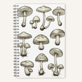 Vintage Mushrooms Notebook Notizblock