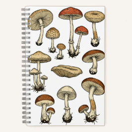 Vintage Mushrooms Notebook Notizblock