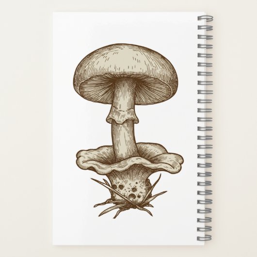 Vintage Mushrooms Notebook Notizblock (Rückseite)